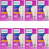 Philips 8W (60W) 2700K (Sarı Işık) E27 Duylu Klasik Led Ampul (8 Adet)