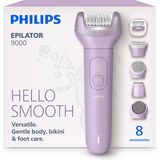 Philips 9000 Serisi Kablosuz Epilatör Mor Renkli Yıkanabilir Başlık ile Islak ve Kuru Kullanım
