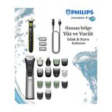 Philips 9000 Serisi Saç Sakal Vücut Kulak Ve Burun Hepsi Bir Arada Islak Kuru Kullanımlı 16 Parça Profesyonel Erkek Bakım Seti+ One Blade + Taş