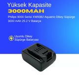 Philips 9000 Serisi XW9382 Aquatrio Dikey Süpürge 3000 mAh 25.2 V Batarya – Orjinal Uyumlu Uzun Ömürlü, Yüksek Performans Pil