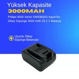 Philips 9000 Serisi XW9383/01 AquaTrio Dikey Süpürge 3000 mAh 25.2 V Batarya – Orjinal Uyumlu Uzun Ömürlü, Yüksek Performans Pil