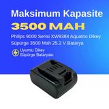 Philips 9000 Serisi Xw9384 Aquatrio Dikey Süpürge 3500 Mah 25.2 V Batarya – Orjinal Uyumlu Uzun Ömürlü, Maksimum Performans Pil