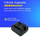 Philips 9000 Serisi XW9385/01 Aquaplus Dikey Süpürge 3000 mAh 25.2 V Batarya – Orjinal Uyumlu Uzun Ömürlü, Yüksek Performans Pil