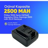 Philips 9000 Serisi XW9463 Aquaplus Dikey Süpürge 2500 mAh 25.2 V Batarya – Orjinal Uyumlu Uzun Ömürlü, Yüksek Performans Pil - 1 Adet