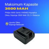 Philips 9000 Serisi Xw9463 Aquaplus Dikey Süpürge 3500 Mah 25.2 V Batarya – Orjinal Uyumlu Uzun Ömürlü, Maksimum Performans Pil
