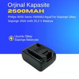 Philips 9000 Serisi XW9463 AquaTrio Süpürge Dikey Süpürge 2500 mAh 25.2 V Batarya – Orjinal Uyumlu Uzun Ömürlü, Yüksek Performans Pil