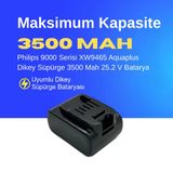 Philips 9000 Serisi Xw9465 Aquaplus Dikey Süpürge 3500 Mah 25.2 V Batarya – Orjinal Uyumlu Uzun Ömürlü, Maksimum Performans Pil