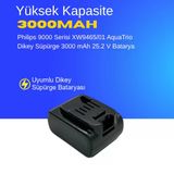 Philips 9000 Serisi XW9465/01 AquaTrio Dikey Süpürge 3000 mAh 25.2 V Batarya – Orjinal Uyumlu Uzun Ömürlü, Yüksek Performans Pil