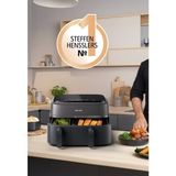 Philips %90’a Kadar Daha Az Yağ ile Sağlıklı Kızartma Çift Hazneli Büyük Hacim – 6 L + 3 L ile Maksimum Esneklik 3000 Serisi Çift Hazneli Airfryer & Fritöz - Siyah - Gri