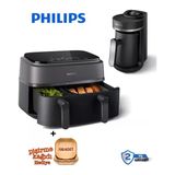 Philips %90’A Kadar Daha Az Yağ İle Sağlıklı Kızartma Çift Hazneli Büyük Hacim – 6+3 Litre Hacim 3000 Serisi Çift Hazneli Airfryer & Fritöz + Philips Türk Kah