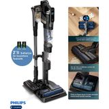 Philips 90DK Temizlik Çift Batarya Kablosuz Islak-Kuru Elektrikli Süpürge 9000 Serisi, Elektrikli Süpürge ve Islak Mop, Kendi Kendini Temizleme Istasyonlu Dik Süpürge-Yedek Fırça Hediyeli - Antrasit