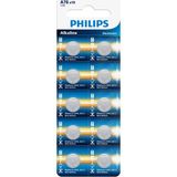 Philips A76 1.5V Alkalin Düğme Pil, Saat ve Kumanda Pili - LR44 - AG13 Muadili - A76P10B/10 - 10'lu Paket
