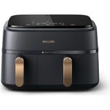 Philips Airfryer İkili Sepet 3000 Serisi, 9L, 2 sepet, aynı anda hazır 2 tabak, RapidAir Plus sıcak hava teknolojisi, %90 daha az yağ, enerji tasarruflu, HomeID tarif uygulaması (NA352/00)