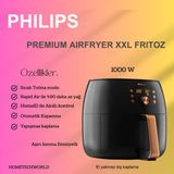 Philips Airfryer Xxl 6 Kişilik 7.3 Lt Yağsız Fritöz - Şık Tasarım - Geniş Hacim - 000-Siyah