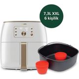 Philips Airfryer Xxl Premium 7.3 Lt Yağsız Fritöz +Hassas Mutfak Terazisi Hediye - Açık Beyaz - Gri