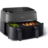 Philips Airfryer Yeni Nesil Çift Hazneli Yağsız Hava Fritözü (9 Litre) - Siyah