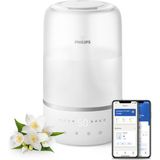Philips Akıllı Nemlendirici - 38 M²'ye (HU1509/00) Kadar (Yatak Odası) Odalar Için Yüksek Sis, Aromaterapi, Sessiz Uyku Fonksiyonu ve Gece Lambası ile Kompakt Ama Güçlü - Beyaz