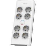 Philips Akım Korumalı Priz 900J 2 mt Uzunlukta 8'li Anahtarlı Güvenli Kullanım