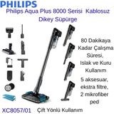 Philips Aqua Plus 8000 Serisi Kablosuz Dikey Süpürge + Aprilla Şarjlı Araç Süpürgesi Hediye