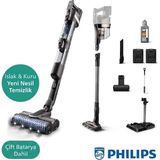 Philips Aquatrio 9000 Serisi Çift Bataryalı 80 Dk'ya Kadar Kullanım Islak Kuru Moplu Şarjlı Dik Süpürge - Siyah