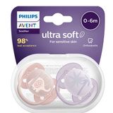 Philips Avent 0-6 Ay 2'li Kız Ultra Soft Silikon Emzik