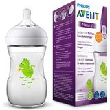 Philips Avent 260 ml Plastik Biberon Desenli 1AY+ Ejderha Desenli Cam Değildir - Şeffaf