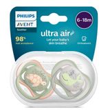 Philips Avent 6-18 Ay 2'li Erkek Bebek Renkli Ultra Air Emzik