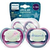 Philips Avent Avent Ultra Air Night Karanlıkta Parlar Gece Emziği 6-18 Ay Kız SCF376/14 - Pembe - 6 - 18 Ay