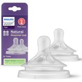 Philips Avent Doğal Tepkili Biberon Emziği, 2’li Paket, 6 Ay+, 6 Numara, Akıtmaz Emzik, Kolik ve Gaz Önleyici, BPA İçermez, SCY966/02