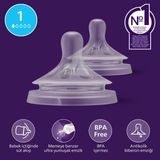 Philips Avent Doğal Tepkili Silikon Biberon Emziği 1 Numara Orta Akış 0+ Ay İçin 2'li Paket