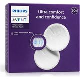 Philips Avent Göğüs Pedi 60 Adet Tek Kullanımlık Emzirme Göğüs Pedi – Ultra Emici, 3 Katmanlı, Sızdırmaz ve Nefes Alabilen Yapı