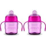 Philips Avent Kız Çocuk Avent Eğitici Damlatmaz Bardak 200 ml X2 Adet- 6 Ay ve Üzeri Bebekler Için - Pembe