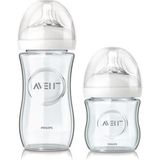 Philips Avent Natural 120+240 ml Silikon Malzemeli Hızlı Akış Cam Biberon +0 Ay