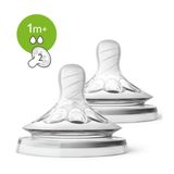 Philips Avent Natural Biberon Emziği, 2 Delik, 1 Ay+, 2'li Set