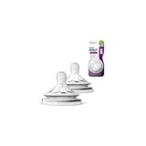 Philips Avent Natural Biberon Emziği 2 Delik 1 Ay İçin Yumuşak BPA İçermeyen 2'li Set - Şeffaf - 1 Yaş ve Üzeri
