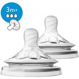 Philips Avent Natural Biberon Emziği Silikon 3 Delik Akış ile 2'li Set +3 Ay Kullanım