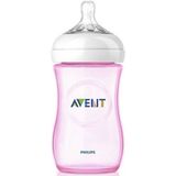 Philips Avent Natural PP Biberon 260 ml Pembe Renkli Yumuşak Emzik ile Doğal Emme Hissi 8710103875970