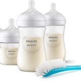 Philips Avent Natural Response Hoşgeldin Bebek Hediye Seti – 4 Biberon, Ultra Soft Emzik, Biberon Fırçası, Damlatmaz Emzik, Doğal Kavrama, Antikolik Valf, BPA İçermez, SCD838/11