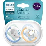 Philips Avent Philips Ultra Air Silikon Emzik 0-6 Ay Erkek Şeffaf Renkli Tasarım Özelliği ile Rahat Kullanım - 0 - 6 Ay