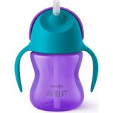 Philips Avent Pipetli Bardak 200 ml 9+ Ay Kız, Renkli Ergonomik Tasarım BPA İçermez SCF796/02 - Mor - Yeşil