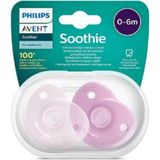 Philips Avent SCF099/22 Soothie Emzik 0-6 Ay Kız Silikon Malzeme ile Yavaş Akış Özelliği - 2351-Damaklı Yavaş Akış
