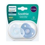 Philips Avent Soothie Emzik 0-6 Ay Erkek Çocuk İçin Medikal Sınıf Silikon 2 Adet - Mavi - 0 - 6 Ay