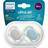 Philips Avent Ultra Air 18AY+ Bej Emzik 2'li Paket Silikon Malzeme ile Büyüyen Dişler İçin