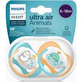 Philips Avent Ultra Air 2'li Emzik 6-18AY Mavi/turuncu (2 Adet)