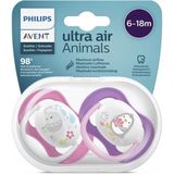 Philips Avent Ultra Air Animals 2li Desenli Emzik 6-18 Ay - Kız - Siyah