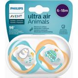 Philips Avent Ultra Air Animals 6-18 Ay Silikon Emzik Orta Akış ile Hassas Cilt Koruma