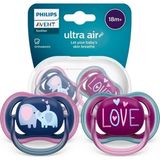 Philips Avent Ultra Air Emzik 18+ Ay, 2'li Paket, Kız, SCF349/22 - Pembe
