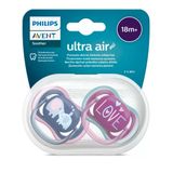 Philips Avent Ultra Air Emzik, 18 Ay+, Kız Bebekler İçin, 2’Li Paket, Ortodontik Silikon, Geniş Hava Delikli, Mikrodalga Sterilize Edilebilir, B
