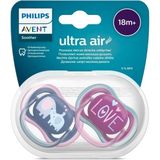 Philips Avent Ultra Air Emzik 2li Kız +18 Ay Çok Renkli Ortodontik Özellikli Rahatlık SCF349/22