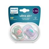 Philips Avent Ultra Air Emzik 6-18 Ay 2li Kız Ortodontik Plastik Malzeme ile Hafif ve Nefes Alabilen
